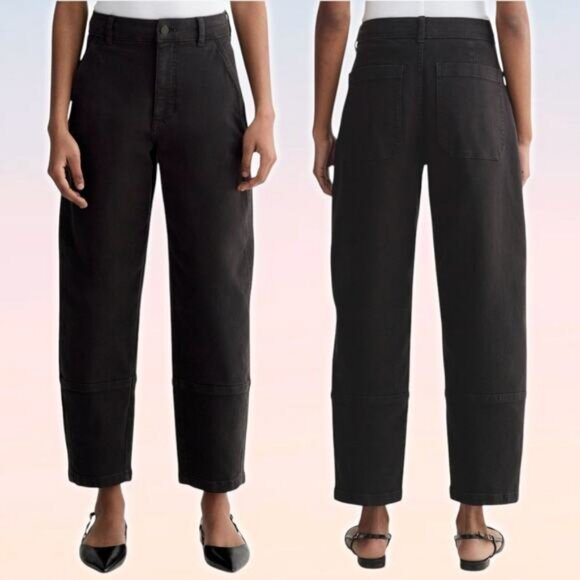 Everlane Pants - EVERLANE The Utility Barrel Pant Size 0 Washed Black Organic Cotton